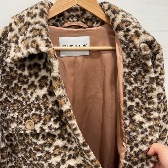 Stand Studio | Oversized Beige Leopard Sabi Coat - Size FR 38 - Picture 7 of 9